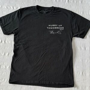 Hurry Up Tomorrow Black Graphic Crewneck T-Shirt